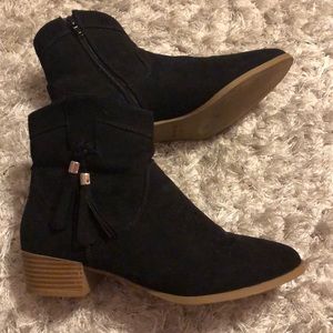 Black zip up booties